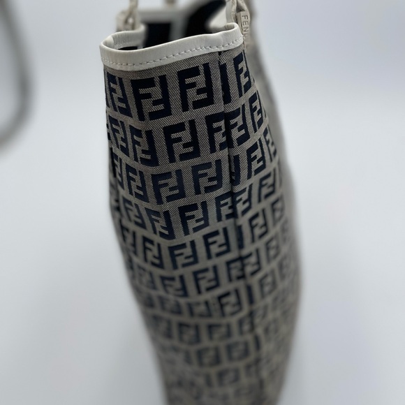 Fendi Black Leather Clutch with items shown in photo